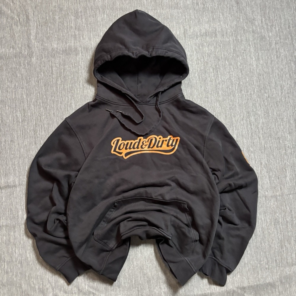 Loud & Dirty black and orange hoodie - L